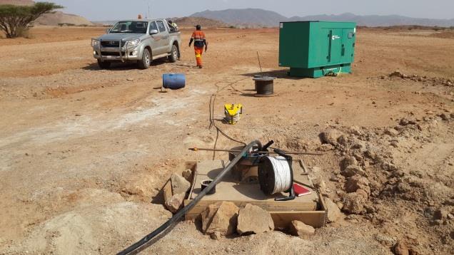 Photo 9: Pump testing of exploratory boreholes at Bisha Gold Mine, Eritrea